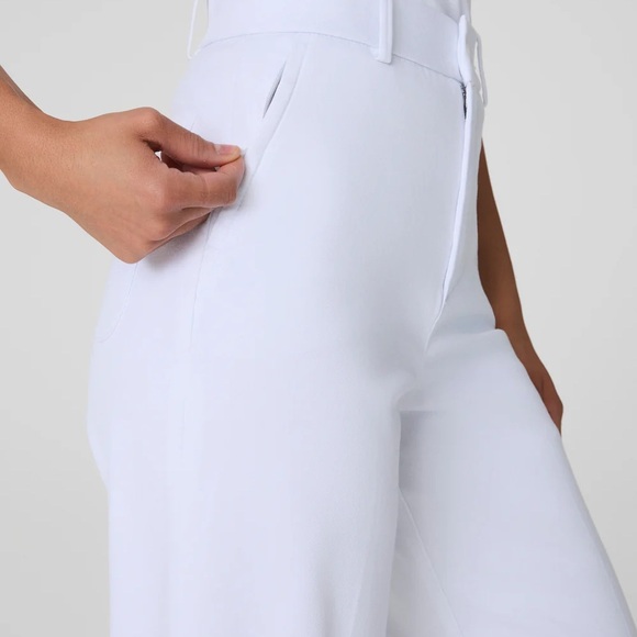 SPANX PETITE Women's Classic White Pants Stretch Twill - Picture 7 of 9